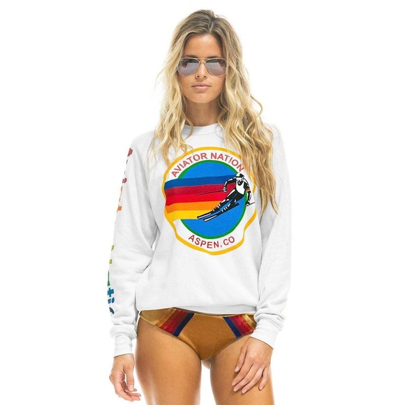 Aviator Nation Tops - Aviator Nation Aspen Crew Sweatshirt Size S Logo Pullover